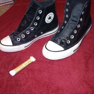 Converse Black Suede High-Top Sneakers